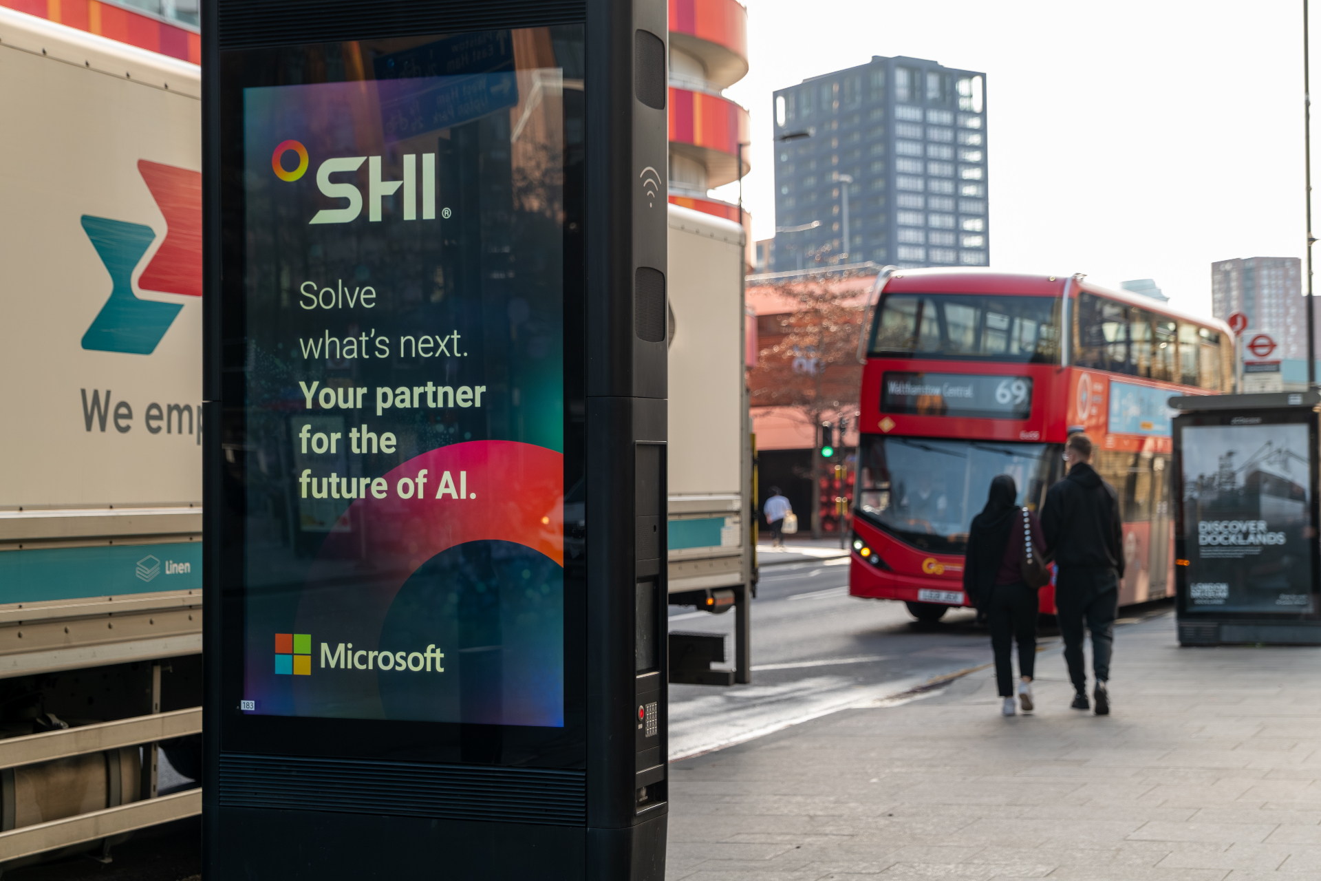 SHI x Microsoft BT Street Hub — route 69 bus, London