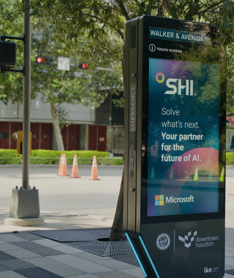 SHI Microsoft DOOH placement in the Houston enterprise corridor