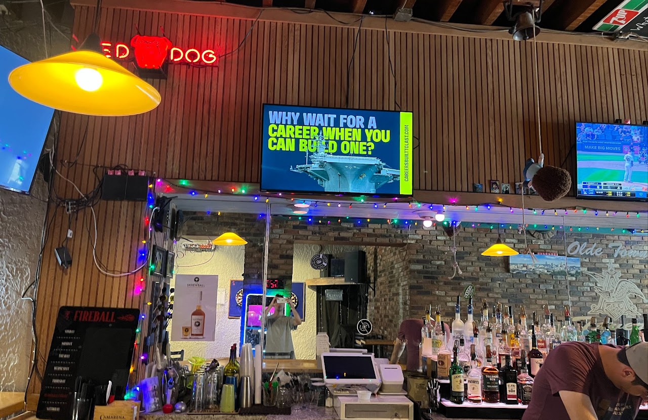BlueForge Alliance 'Why Wait For A Career When You Can Build One' carrier creative on bar TV, Cincinnati