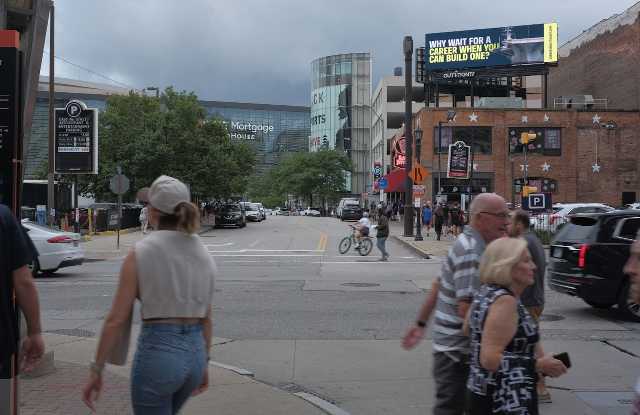 BlueForge Alliance 'Why Wait For A Career When You Can Build One' OUTFRONT digital billboard, downtown Cleveland