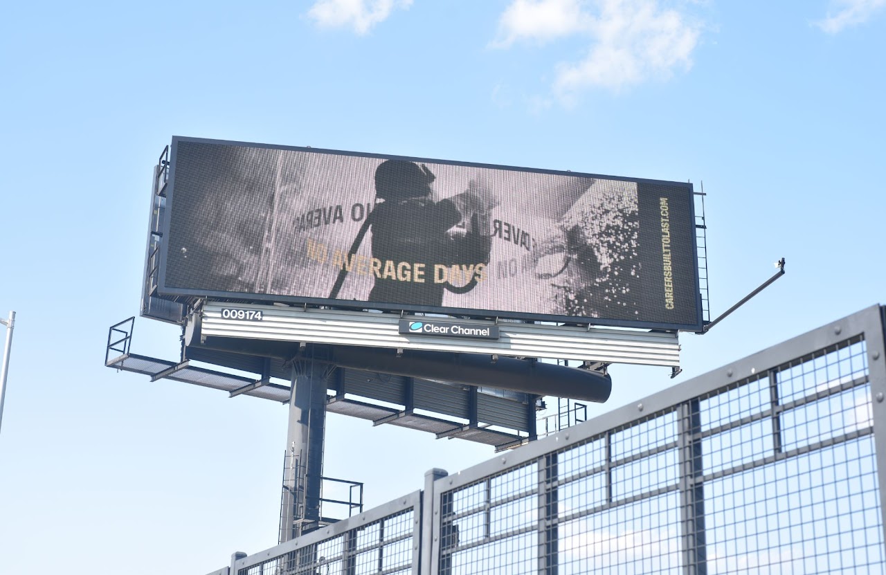 BlueForge Alliance 'No Average Days' welding creative on Clear Channel billboard, Milwaukee
