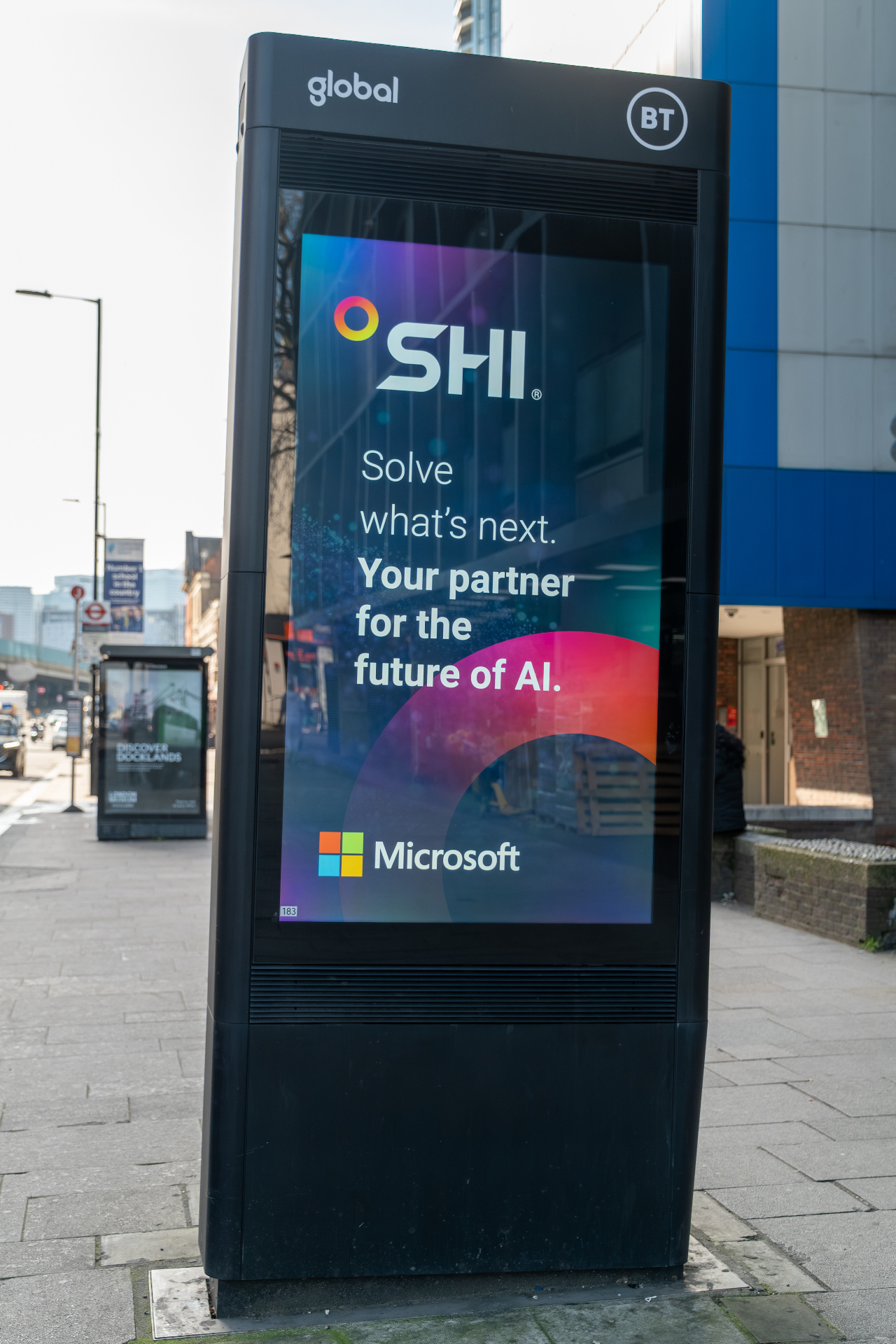 SHI x Microsoft BT Street Hub — daytime portrait shot, London