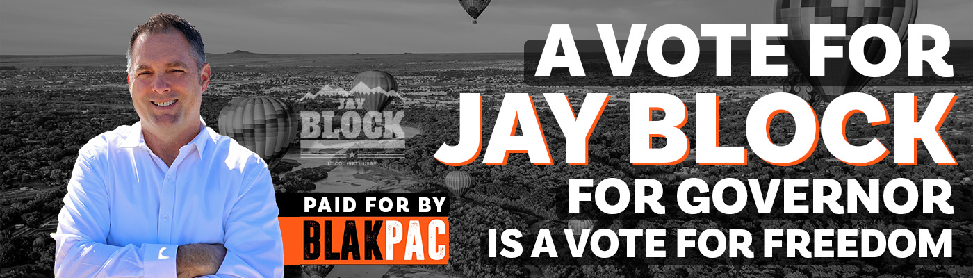 Digital out-of-home billboard creative reading A Vote for Jay Block for Governor is a Vote for Freedom, paid for by BLAKPAC.